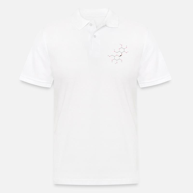 Cellulose Molekül - Farbige Strukturformel - Männer Poloshirt - Weiß