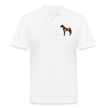 Pferd - Männer Poloshirt - Weiß - Vorne - Kai (181cm)