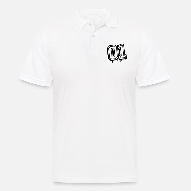 01 eins nummer - Männer Poloshirt - Weiß
