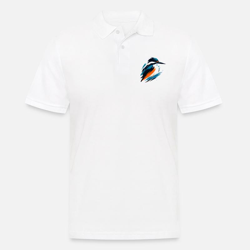 Dynamischer Eisvogel - Männer Poloshirt - Weiß