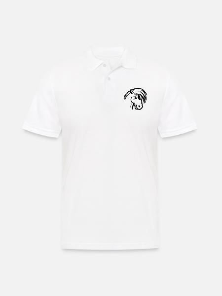 Knipoog pony brutale paard hoofd cadeau grappig - Mannen poloshirt - wit