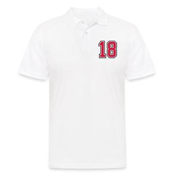 18 sports jersey football number - Männer Poloshirt - Weiß - Vorne - Kai (181cm)