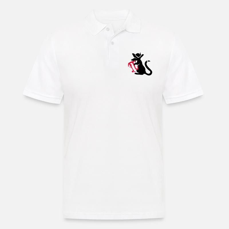 pi-rat / Pi-Ratte (e, 2c) - Men's Polo Shirt - white