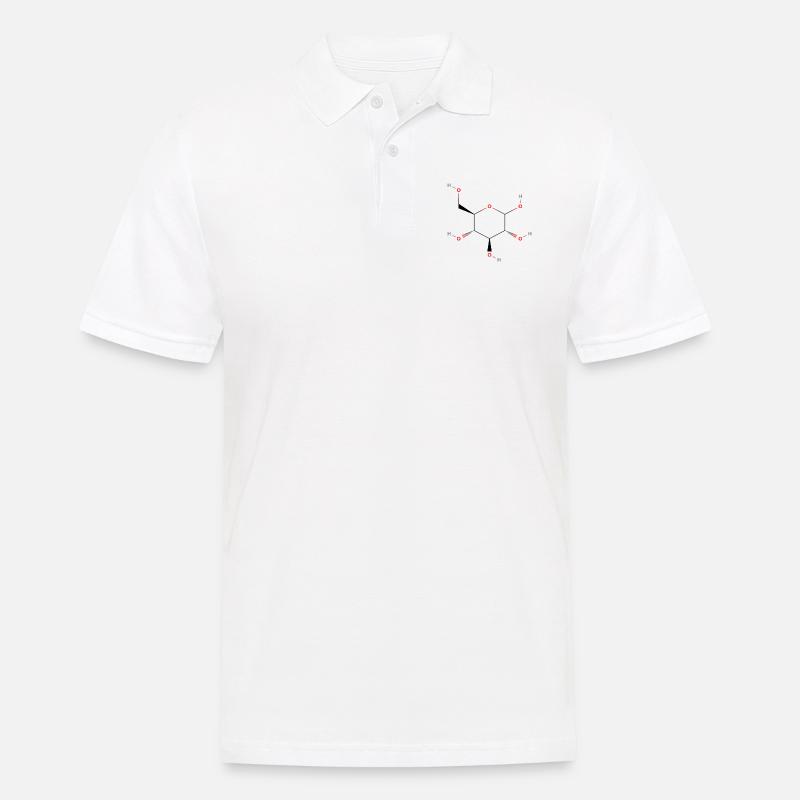 GlukoseMolekül - Farbige Strukturformel - Männer Poloshirt - Weiß