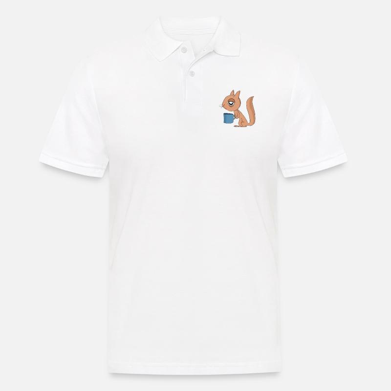 Eichhörnchen müde - Männer Poloshirt - Weiß