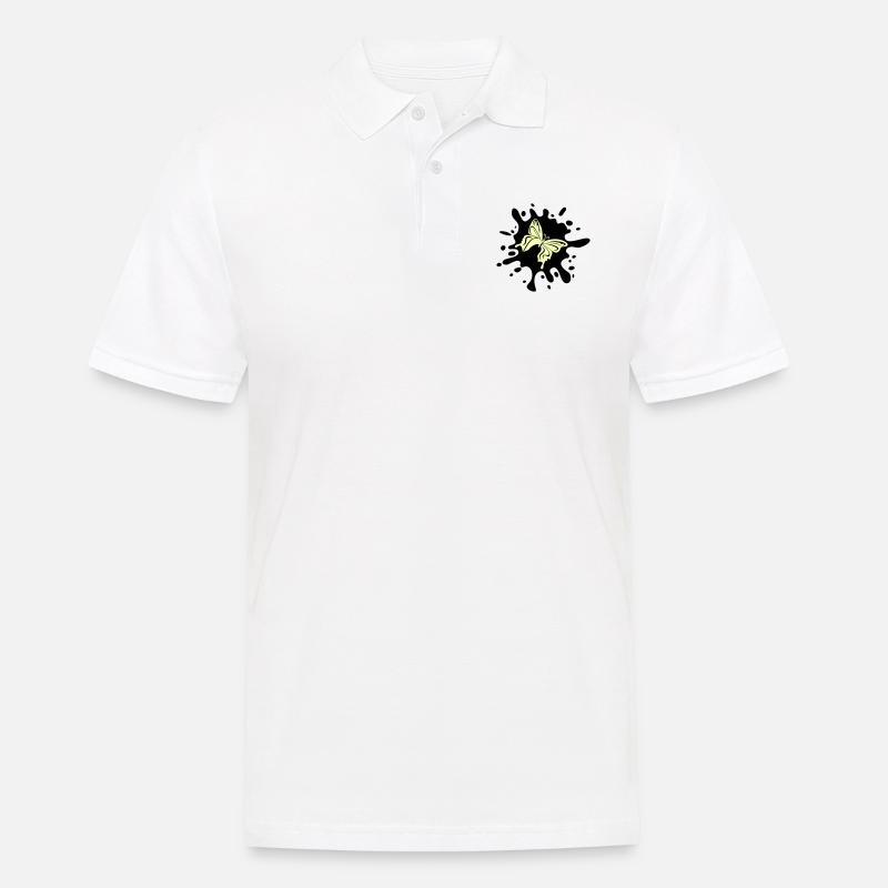 schmetterling farbklecks - Männer Poloshirt - Weiß