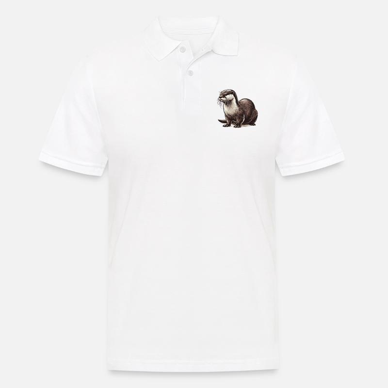 Otter - Männer Poloshirt - Weiß