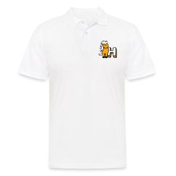 Horse H Horse Letter ABC English Learning School - Men's Polo Shirt - white - Front - Kai (181cm)