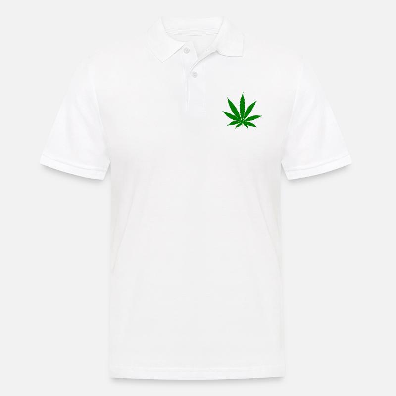Cannabis - Hanf - Männer Poloshirt - Weiß