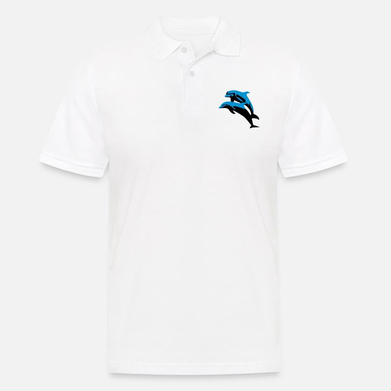 Delfin, Delfine - Dolphin - Männer Poloshirt - Weiß