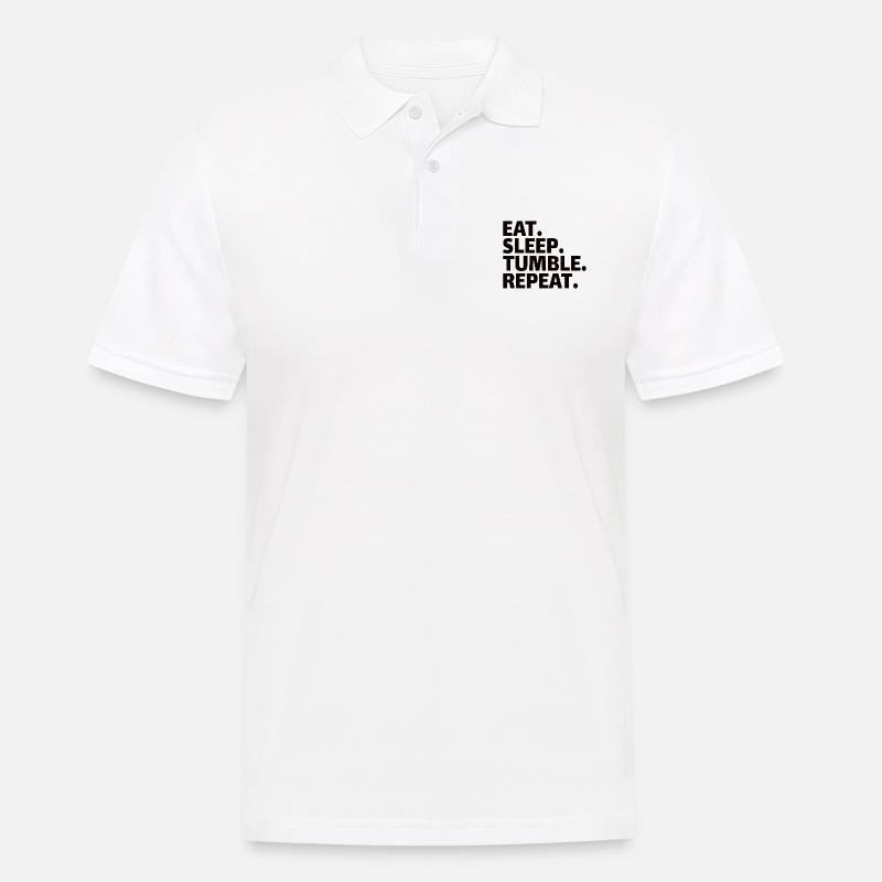 GYMNASTICS: eat,sleep,tumble,repeat - Männer Poloshirt - Weiß