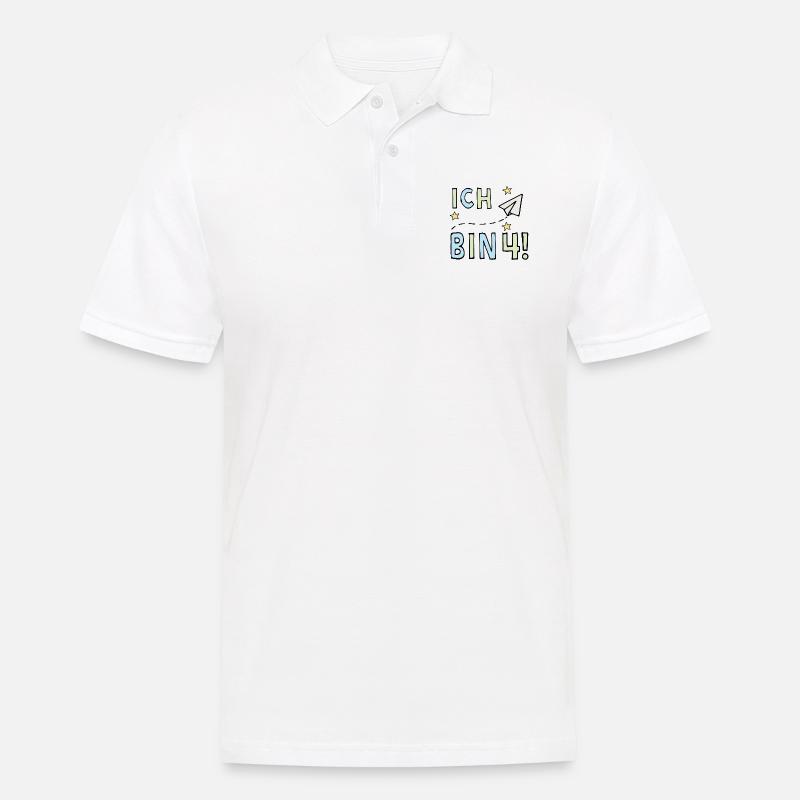 Ich bin vier - Männer Poloshirt - Weiß