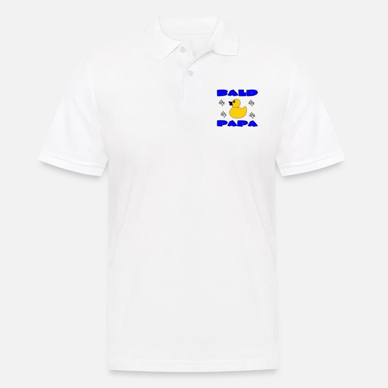 KAHLKÖPFIGER PAPA - Männer Poloshirt - Weiß