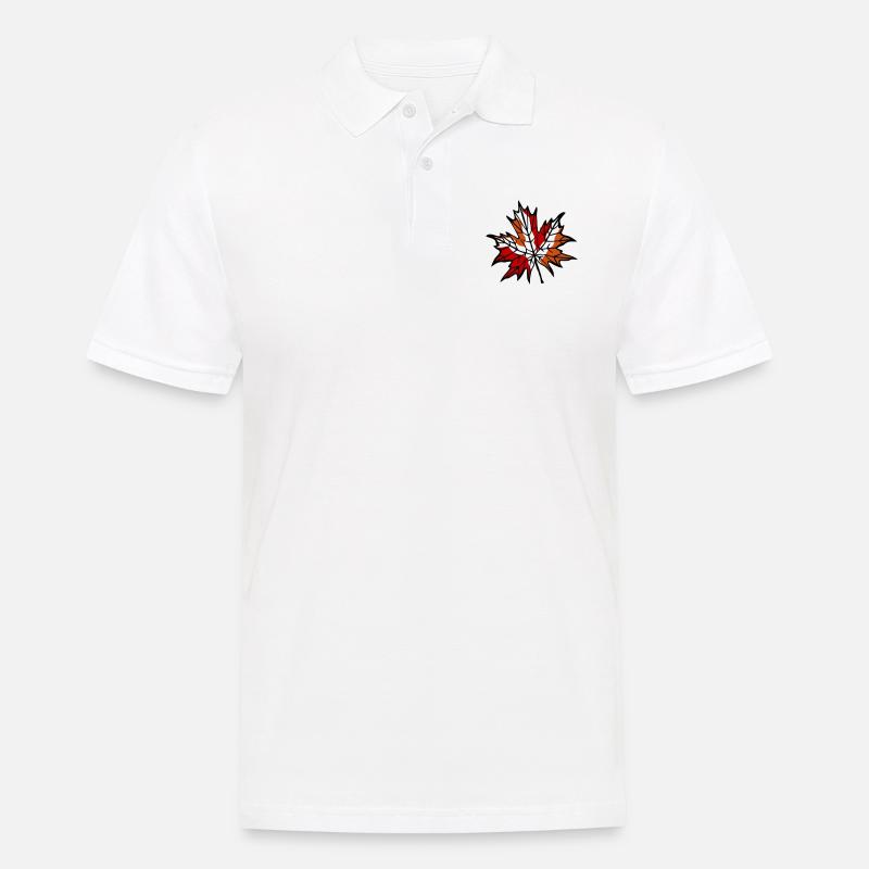 herbstblatt 1 - Männer Poloshirt - Weiß