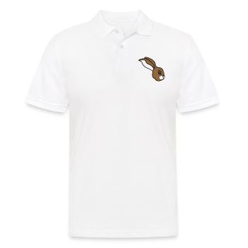 Bunny face peeking sideways profile side view - Men's Polo Shirt - white - Front - Kai (181cm)