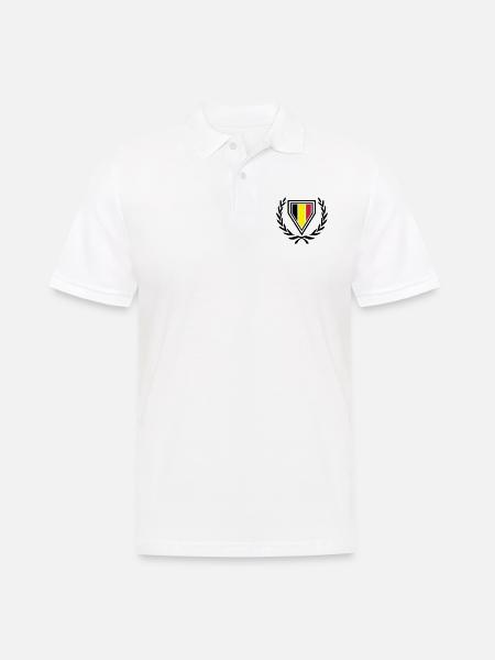 Belgien (Wappen & Lorbeerkranz) - Männer Poloshirt - Weiß