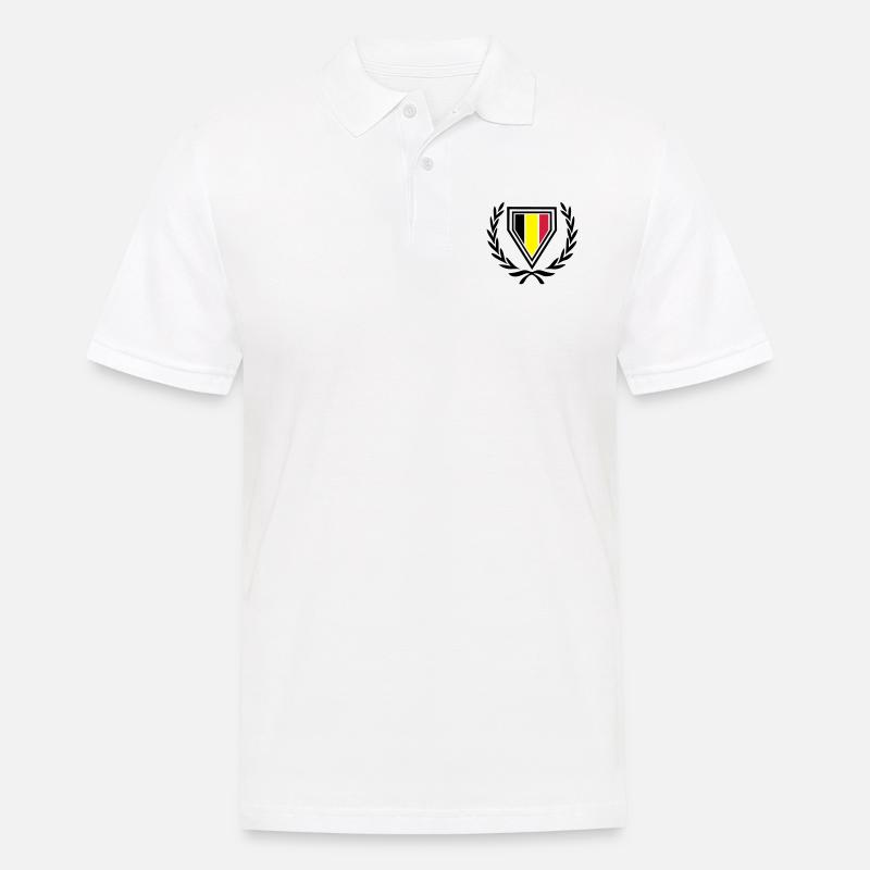 Belgien (Wappen & Lorbeerkranz) - Männer Poloshirt - Weiß