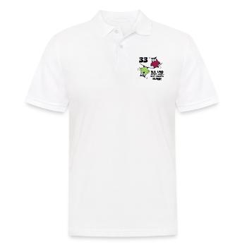 33. Geburtstag - Eulen "na und" - Männer Poloshirt - Weiß - Vorne - Kai (181cm)