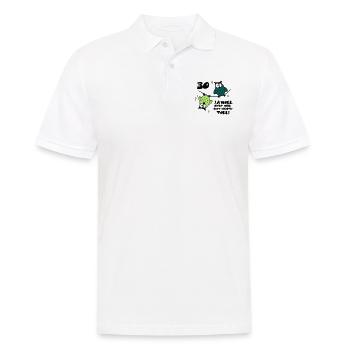 Geburtstag 30 jawoll lustige Eulen - Männer Poloshirt - Weiß - Vorne - Kai (181cm)