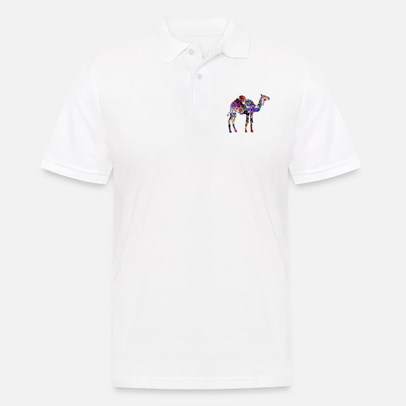 Kamel - Männer Poloshirt - Weiß