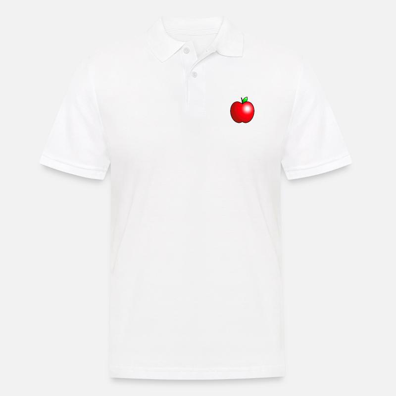 Roter Apfel - Männer Poloshirt - Weiß