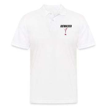 Aufwachen, Aufstehen Hoodie, Sweatshirt, T-Shirt - Männer Poloshirt - Weiß - Vorne - Kai (181cm)