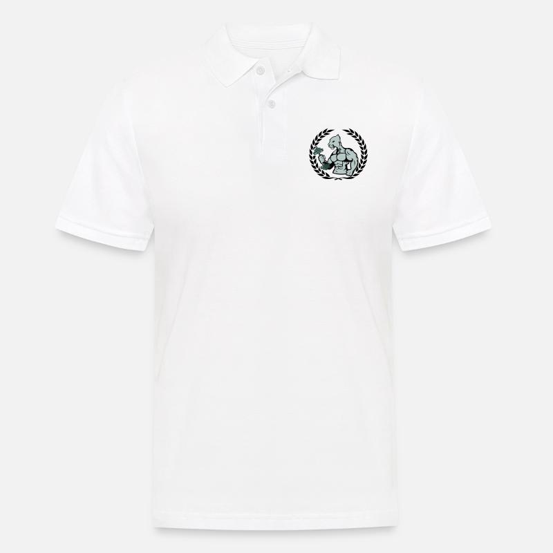 bodybuilder jaguar - Männer Poloshirt - Weiß