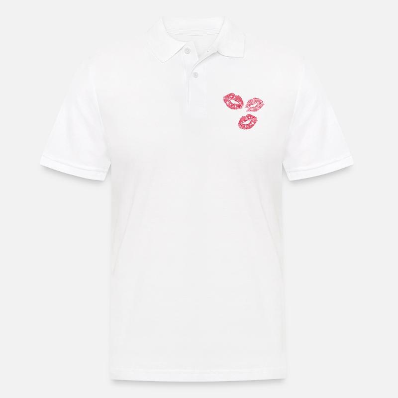 lips - Men's Polo Shirt - white