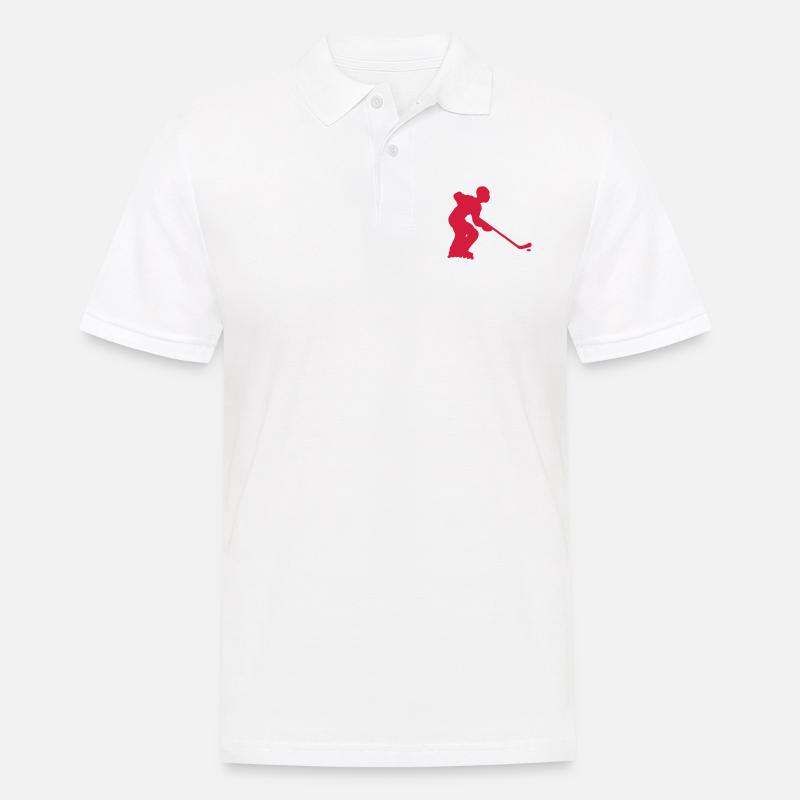Roller Inline Hockey Silhouette Charakter - Männer Poloshirt - Weiß
