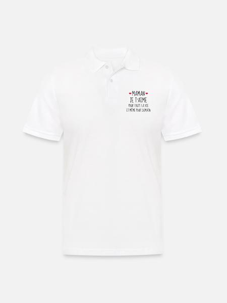 Maman je t'aime - Mère - Bébé - Naissance - Amour - Polo Homme - blanc