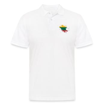 Drapeau de la Lituanie comme une touche de couleur - Polo Homme - blanc - Devant - Kai (181cm)