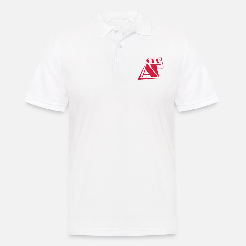 old AF Text Logo - Männer Poloshirt - Weiß