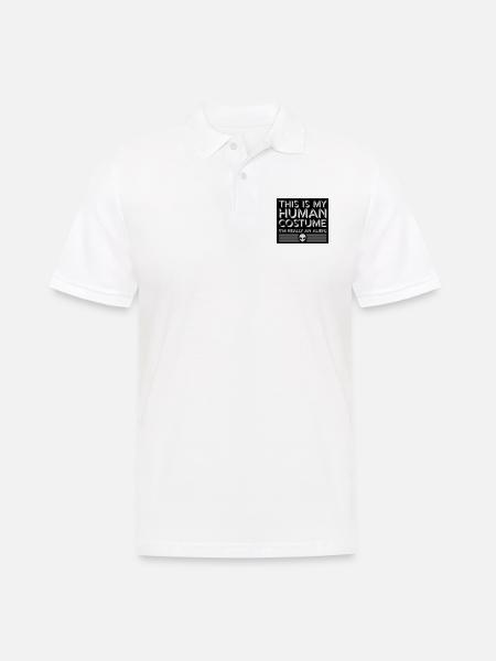 human costume alien quote - Men's Polo Shirt - white