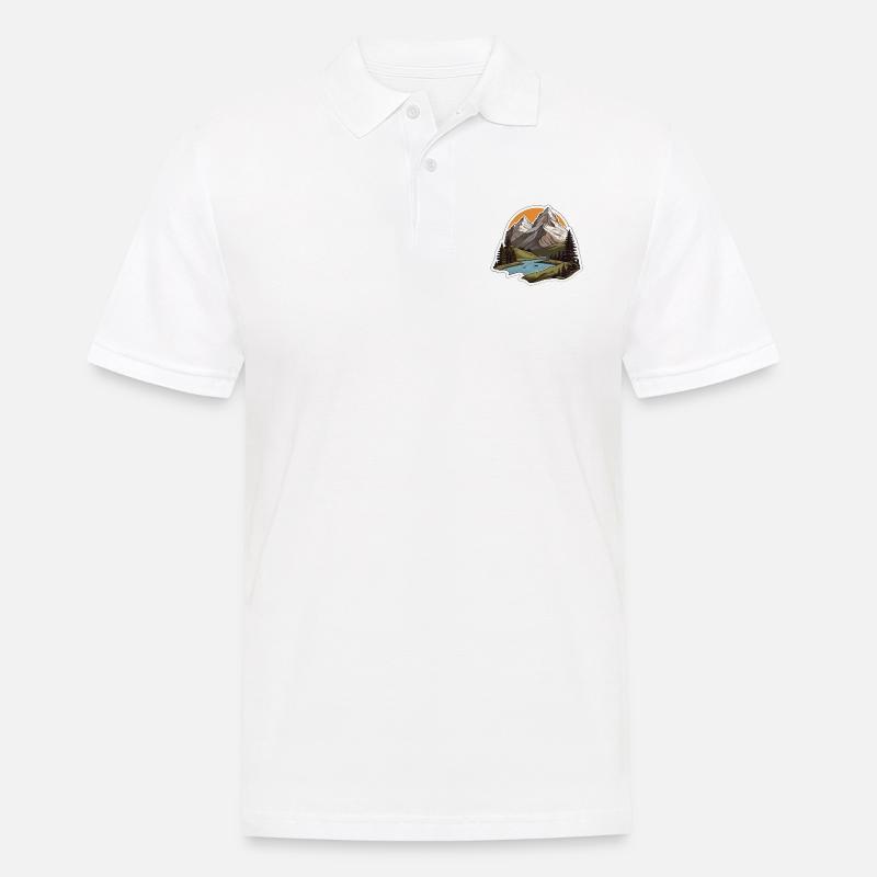 Schweizer Berge - Männer Poloshirt - Weiß