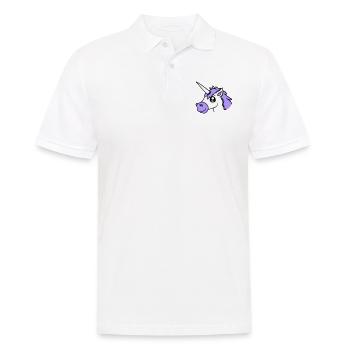 licorne sourit assez sympathique cheval de dessin animé - Polo Homme - blanc - Devant - Kai (181cm)
