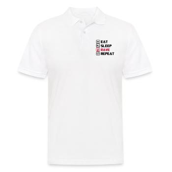 Schlaf Rave wiederholen - Männer Poloshirt - Weiß - Vorne - Kai (181cm)