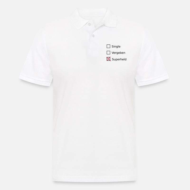 Single Vergeben Superheld - Männer Poloshirt - Weiß