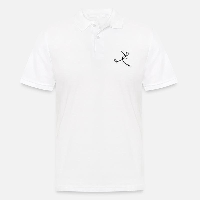 Strichmännchen - Männer Poloshirt - Weiß