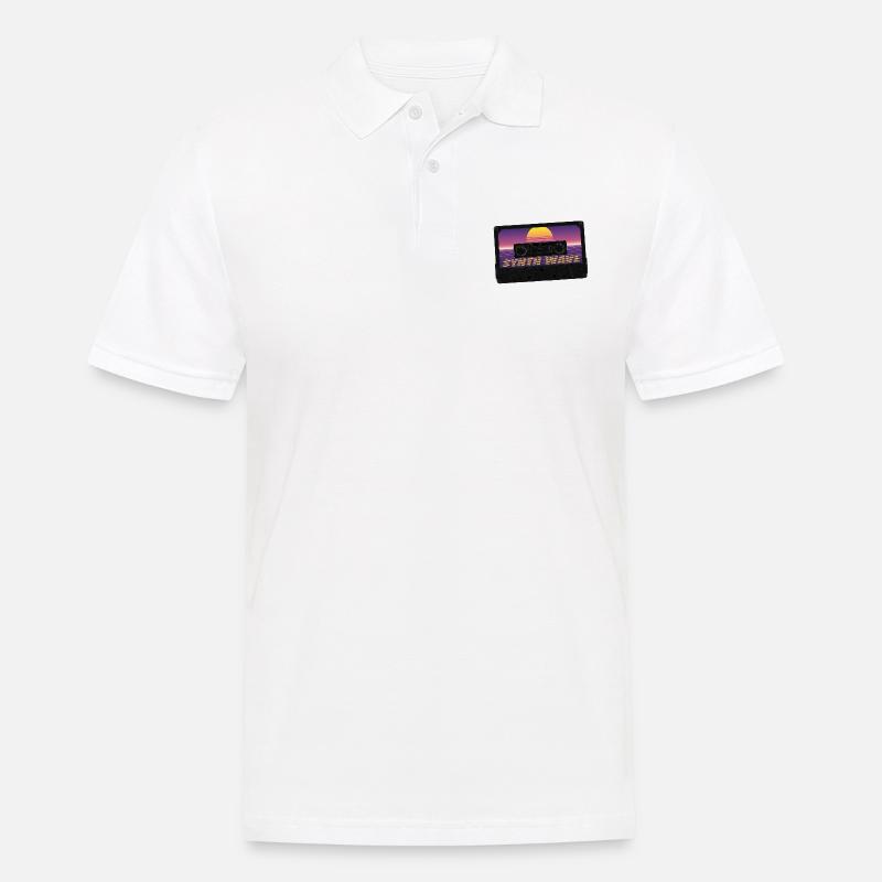 Synth Wave Kasette - Männer Poloshirt - Weiß