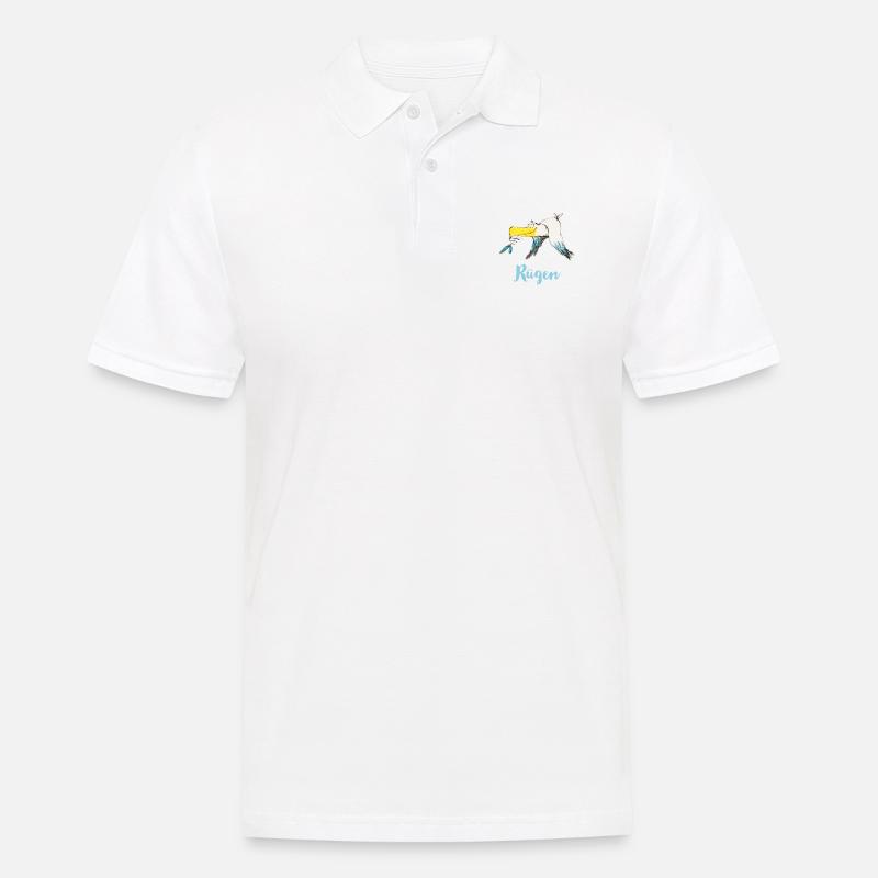 Rügen Möwe - Männer Poloshirt - Weiß