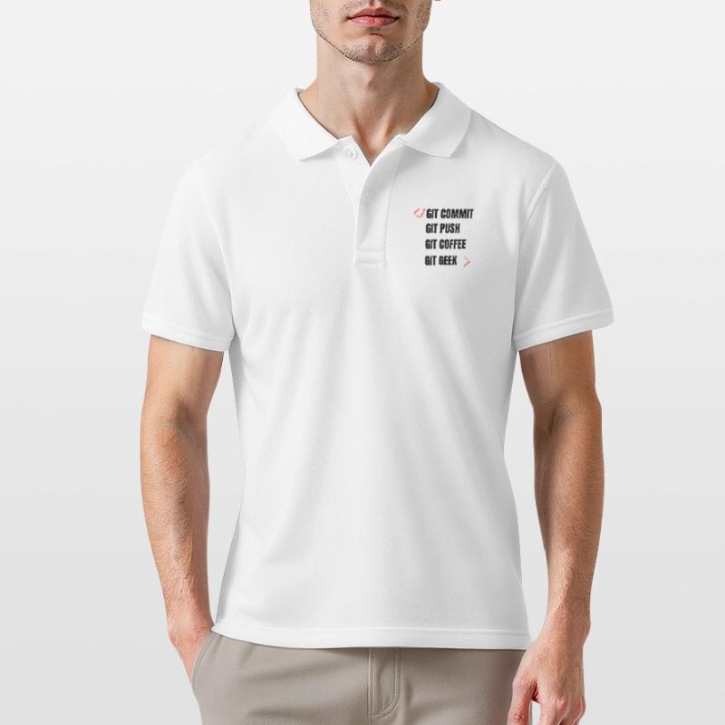 git commit git push git kaffee git geek developpeu Männer Poloshirt