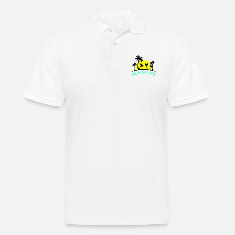 beach life - Männer Poloshirt - Weiß