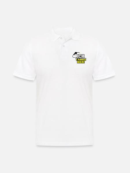ich tanke bier 01 - Männer Poloshirt - Weiß