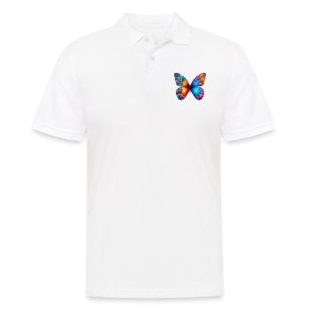 Bunter Schmetterling, von der Natur inspirierte Sommerstimmungen - Männer Poloshirt - Weiß - Vorne - Kai (181cm)