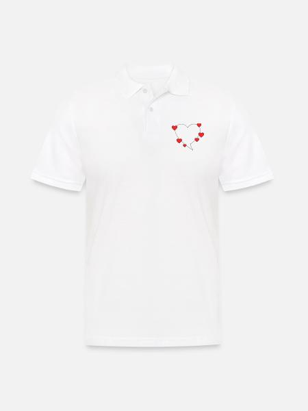 Sprechblase mit Herzen - Männer Poloshirt - Weiß