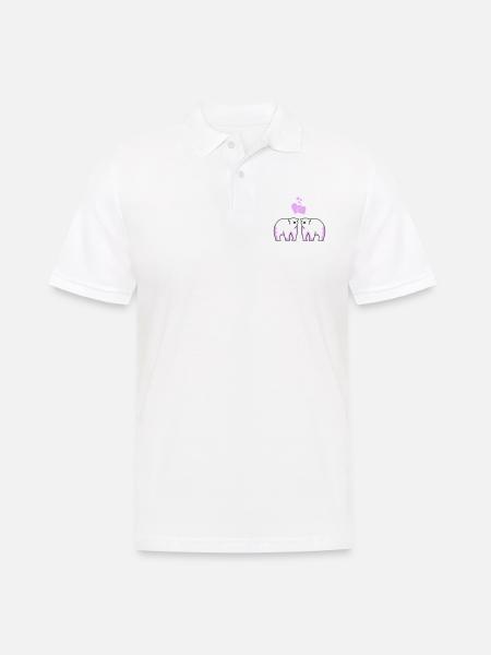 Eisbären verliebt - Männer Poloshirt - Weiß