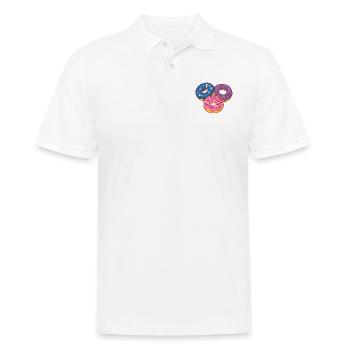 Donuts Confiserie Cookie Tart Cake Pies - Men's Polo Shirt - white - Front - Kai (181cm)
