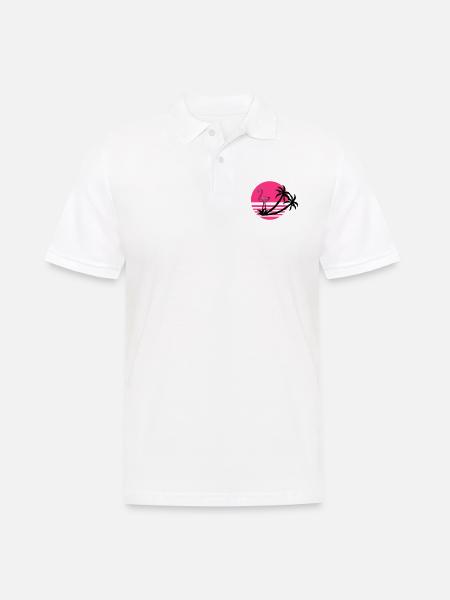 flamingo_island - Männer Poloshirt - Weiß