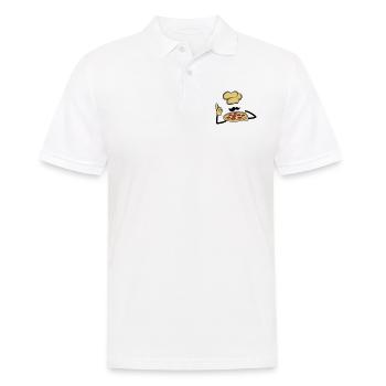 koch bäcker schnurrbart mustache logo cool logo it - Männer Poloshirt - Weiß - Vorne - Kai (181cm)