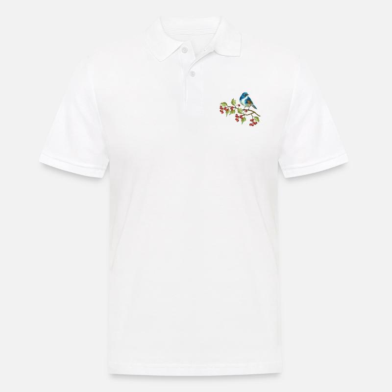 Bunter Vogel - Männer Poloshirt - Weiß